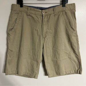 Men’s Bogari Beige Flat Front Chino Shorts Size 36 100% Cotton‎ 9” Inseam